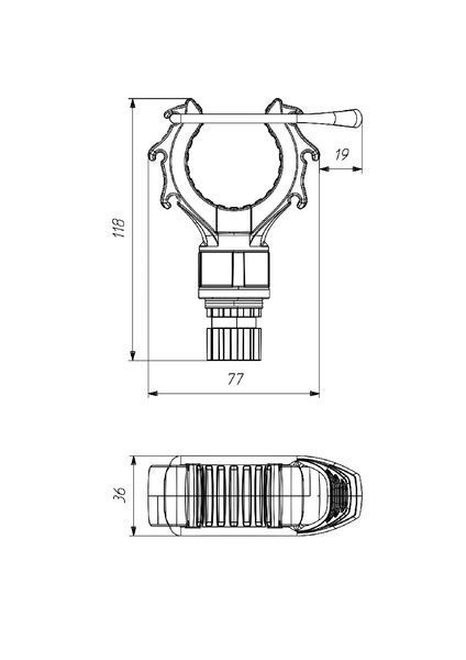 FASTEN Rod Holder with Elastic Clamp, Black and Gray (Rh100) 64155 фото