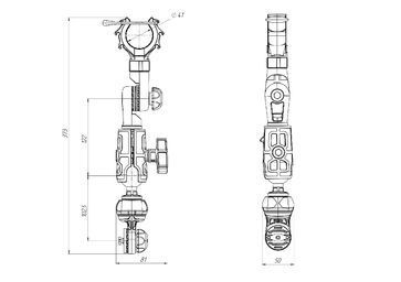Bow motor leg holder &Oslash; up to 50 mm for installation on a C-shaped profile, black-grey (FRh101) 64375 фото