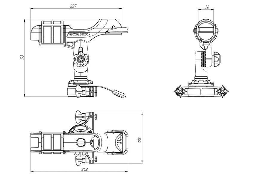 FASTEN Rod Holder with Side Mount Kit for C-Slot (HTa213) 64378 фото