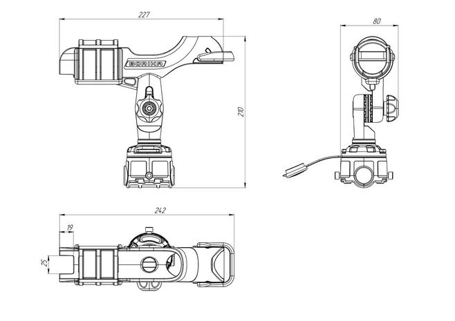 FASTEN Rod Holder with Side Mount Kit for C-Slot (HTs223)